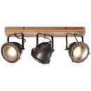Brilliant Deckenstrahler Carmen Wood Stahl / Holz max. 3 x 5W GU10 ohne Leuchtmittel schwenkbar