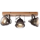 Brilliant Deckenstrahler Carmen Wood Stahl / Holz max. 3 x 5W GU10 ohne Leuchtmittel schwenkbar