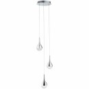 Brilliant LED Pendelleuchte Frizzante Chrom 3 x 5W 1200lm warmweiß kürzbar Lichtschalter dimmbar EasyDim