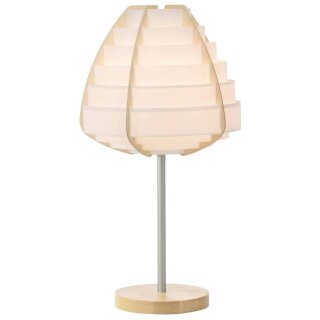 Brilliant Tischleuchte Sansibar Holz/Weiß max. 40W E14 ohne Leuchtmittel mit Schalter