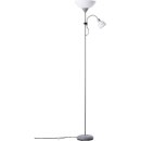Brilliant LED Stehleuchte Deckenfluter Spari Silber 180cm 2-flammig 9W + 4W E27 800lm + 320lm warmweiß