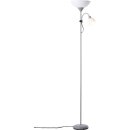 Brilliant LED Stehleuchte Deckenfluter Spari Silber 180cm 2-flammig 9W + 4W E27 800lm + 320lm warmweiß