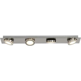 Brilliant LED Deckenstrahler Champion Edelstahl 4-flammig 4 x 5W 1600lm warmweiß easyDim Lichtschalter dimmbar