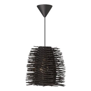 Brilliant Pendelleuchte Kate Holz/Kunststoff Schwarz max. 60W E27 ohne Leuchtmittel