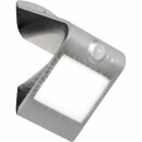 Brilliant LED Solar Außenwandleuchte Silber IP65 1,5W 200lm neutralweiß 4000K mit Bewegungsmelder