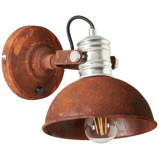 Brilliant Wandspot Frieda Rostfarbend max. 25W E27 ohne Leuchtmittel schwenkbar mit Schalter
