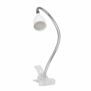 Brilliant LED Klemmleuchte Anthony Eisen/Weiß 2,4W 200lm warmweiß 3000K Flexarm mit Schalter