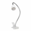 Brilliant LED Klemmleuchte Anthony Eisen/Weiß 2,4W 200lm warmweiß 3000K Flexarm mit Schalter