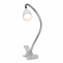 Brilliant LED Klemmleuchte Anthony Eisen/Weiß 2,4W 200lm warmweiß 3000K Flexarm mit Schalter