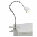 Brilliant LED Klemmleuchte Anthony Eisen/Weiß 2,4W 200lm warmweiß 3000K Flexarm mit Schalter