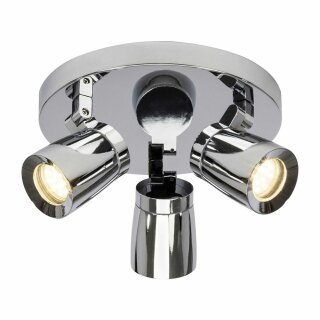 Brilliant LED Deckenleuchte Kimber Metall / Glas Chrom 3-flammig 3 x 3W 750lm warmweiß dreh- & schwenkbar