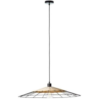 Brilliant Pendelleuchte Alysia rund Ø70,5cm schwarz matt Metall/Rattan max. 60W E27 ohne Leuchtmittel