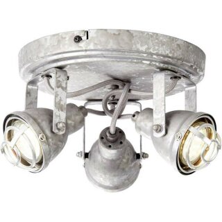 Brilliant Deckenstrahler Bente rund Ø21,5cm Metall Zink antik max. 3 x 4W GU10 ohne Leuchtmittel schwenkbar