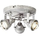 Brilliant Deckenstrahler Bente rund Ø21,5cm Metall Zink antik max. 3 x 4W GU10 ohne Leuchtmittel schwenkbar