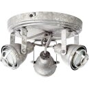 Brilliant Deckenstrahler Bente rund Ø21,5cm Metall Zink antik max. 3 x 4W GU10 ohne Leuchtmittel schwenkbar