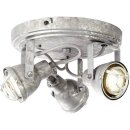Brilliant Deckenstrahler Bente rund Ø21,5cm Metall Zink antik max. 3 x 4W GU10 ohne Leuchtmittel schwenkbar