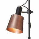Brilliant Stehleuchte Santo Schwarz/Kupfer max. 2 x 40W E27 mit Fußtaster ohne Leuchtmittel schwenkbar