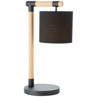 Brilliant Tischleuchte Eloi Holz Natur Schwarz max. 60W E27 ohne Leuchtmittel mit Schalter