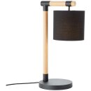 Brilliant Tischleuchte Eloi Holz Natur Schwarz max. 60W E27 ohne Leuchtmittel mit Schalter