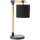 Brilliant Tischleuchte Eloi Holz Natur Schwarz max. 60W E27 ohne Leuchtmittel mit Schalter