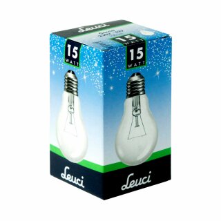 Leuci Glühbirne Birnenform A60 15W E27 klar Glühlampe 15 Watt Glühbirnen warmweiß dimmbar