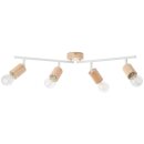 Brilliant Deckenstrahler Mimo Weiß/Holz max. 4 x 40W E27 ohne Leuchtmittel schwenkbar