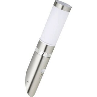 Brilliant Außenwandleuchte Bole Edelstahl IP44 max. 60W E27 ohne Leuchtmittel Bewegungsmelder