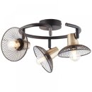 Brilliant Deckenleuchte Spotstrahler Gordon Schwarz/Messing max. 3 x 40W E14 ohne Leuchtmittel schwenkbar