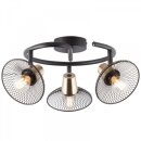 Brilliant Deckenleuchte Spotstrahler Gordon Schwarz/Messing max. 3 x 40W E14 ohne Leuchtmittel schwenkbar