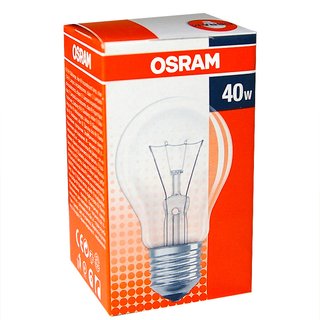 1 x OSRAM Glühlampe 40W E27 klar Glühbirne 40 Watt Glühbirnen Glühlampen