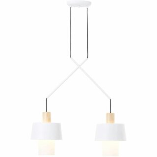 Brilliant Pendelleuchte Göteborg 2-flammig 150cm Holz/weiß max. 2 x 15 W E27 ohne Leuchtmittel