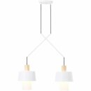 Brilliant Pendelleuchte Göteborg 2-flammig 150cm Holz/weiß max. 2 x 15 W E27 ohne Leuchtmittel