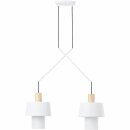Brilliant Pendelleuchte Göteborg 2-flammig 150cm Holz/weiß max. 2 x 15 W E27 ohne Leuchtmittel