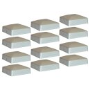 12 x Pfostenkappe Magnodur Silbergrau Pyramide Flach Eckig 91 x 91 Abdeckkappe für Pfahl