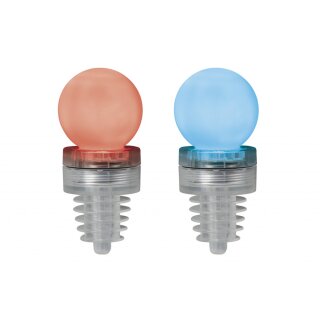 2er-Set TIP LED Korken Partybeleuchtung Cork-Ball Rot&Blau Kunststoff