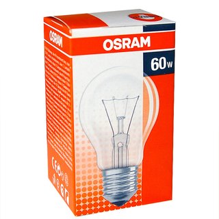 1 x Osram Glühbirne 60W E27 klar Glühlampe 60 Watt Glühbirnen Glühlampen