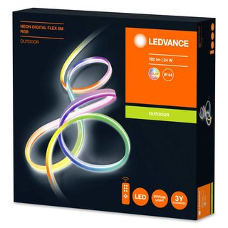 Ledvance LED Strip Lichtschlauch Digital Neon Flex 5 Meter IP65 23W 180lm innen & außen RGB Fernbedienung