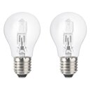 2 x Zenith Halogen Leuchtmittel Birnenform 28W = 37W E27 klar 370lm warmweiß 2800K dimmbar