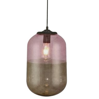 Brilliant Pendelleuchte Angela Glas/Hellrosa Ø24cm max. 40W E27 kürzbar