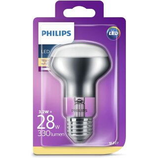 Philips LED Filament Leuchtmittel Reflektor R63 3,2W = 28W E27 klar 330lm warmweiß 2700K flood 120°
