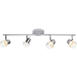 Brilliant LED Deckenleuchte Lastra Silber Metall max. 4 x 4,6W 1360lm warmweiß 3000K schwenkbar