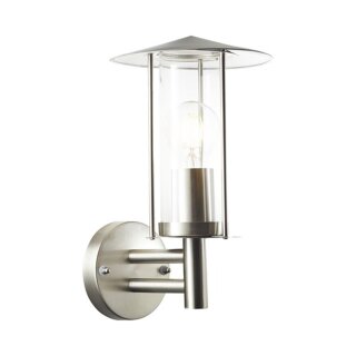 Lalumi Außenwandleuchte Giffy Edelstahl/Klar IP44 max 1 x 60W E27 ohne Leuchtmittel