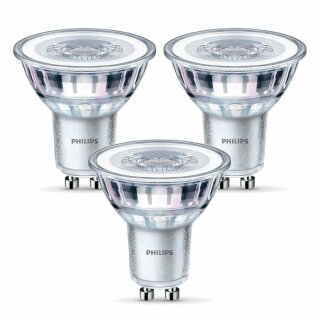 3 x Philips LED Leuchtmittel Glas Reflektor 5,5W = 50W GU10 350lm WarmGlow warmweiß 2200K-2700K 36° DIMMBAR