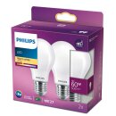 2 x Philips LED Leuchtmittel Birnenform A60 7W = 60W E27...