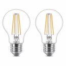 2 x Philips LED Filament Leuchtmittel Birnenform 7W = 60W E27 klar 806lm warmweiß 2700K