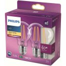 2 x Philips LED Filament Leuchtmittel Birnenform 7W = 60W E27 klar 806lm warmweiß 2700K