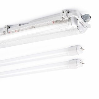 LED Feuchtraumleuchte Eco Wannenleuchte 150cm 2 x 22W T8 Röhre 4400lm Neutralweiß 4000K IP65