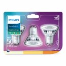 3 x Philips LED Leuchtmittel Glas Reflektor 5W = 50W GU10 345lm SceneSwitch 2700K-2500K-2200K per Schalter