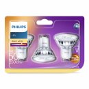 3 x Philips LED Leuchtmittel Glas Reflektor 5W = 50W GU10 350lm WarmGlow 2200-2700K DIMMBAR