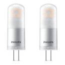 2 x Philips LED Leuchtmittel Stiftsockel 2,5W = 28W G4 matt 12V 300lm warmweiß 2700K